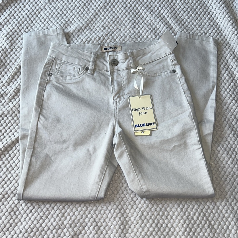 Blue Spice Cream High Rise Denim - Picture 3 of 5